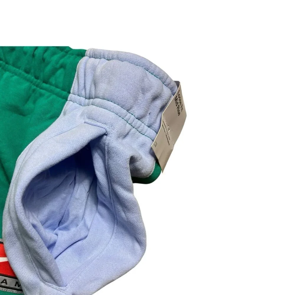 Nike Sweatpants WMNS XL Green Colorblock Tapered Fleece Sporty Swoosh Activewear